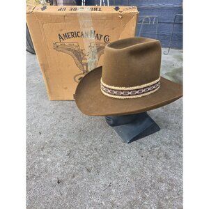 Vintage Stetson 3X Beaver Felt Western Cowboy Cowgirl Hat Brown Size 6 7/8